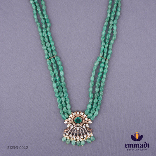 Pramiti Victorian Green Long Necklace