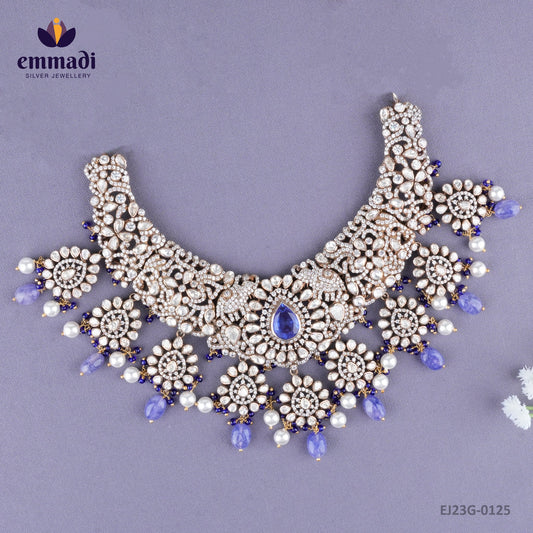 Sarkari Victorian Blue Necklace