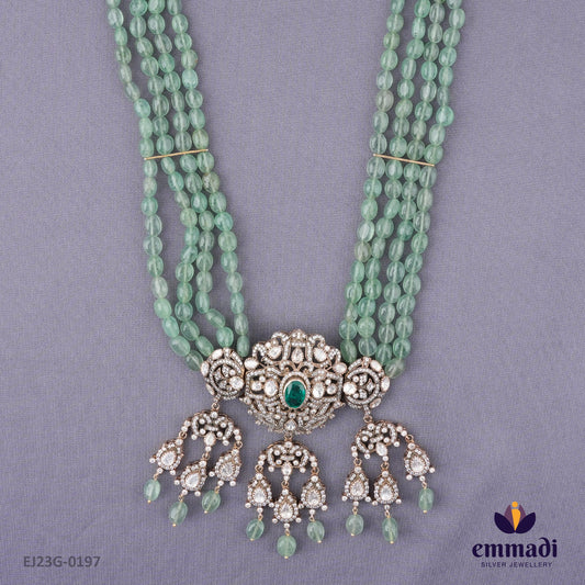 Tanmayi Victorian Green Long Necklace