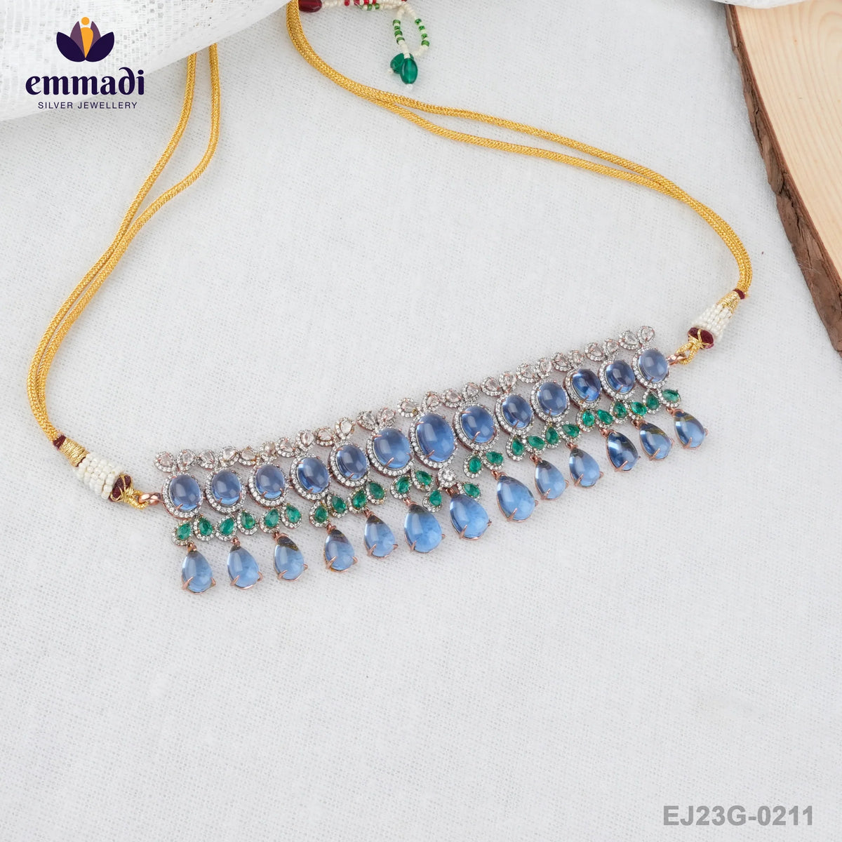 Sonal's Two-Color Stones Multi Choker: Handcrafted Indian Jewelry