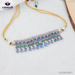 Sonal's Two-Color Stones Multi Choker: Handcrafted Indian Jewelry