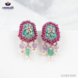 Kavya's Ethnic Jewellery Collection: Two Colour Stones Multi Ear Tops/Studs