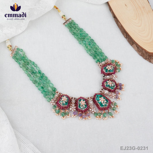 Asha's Shimmering Stone Creations: Two Colour Stones Multi Long Necklace