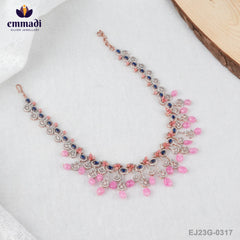 Shruti's Indian Charm Jewellery - Handcrafted Two Colour Stones Blue Necklace