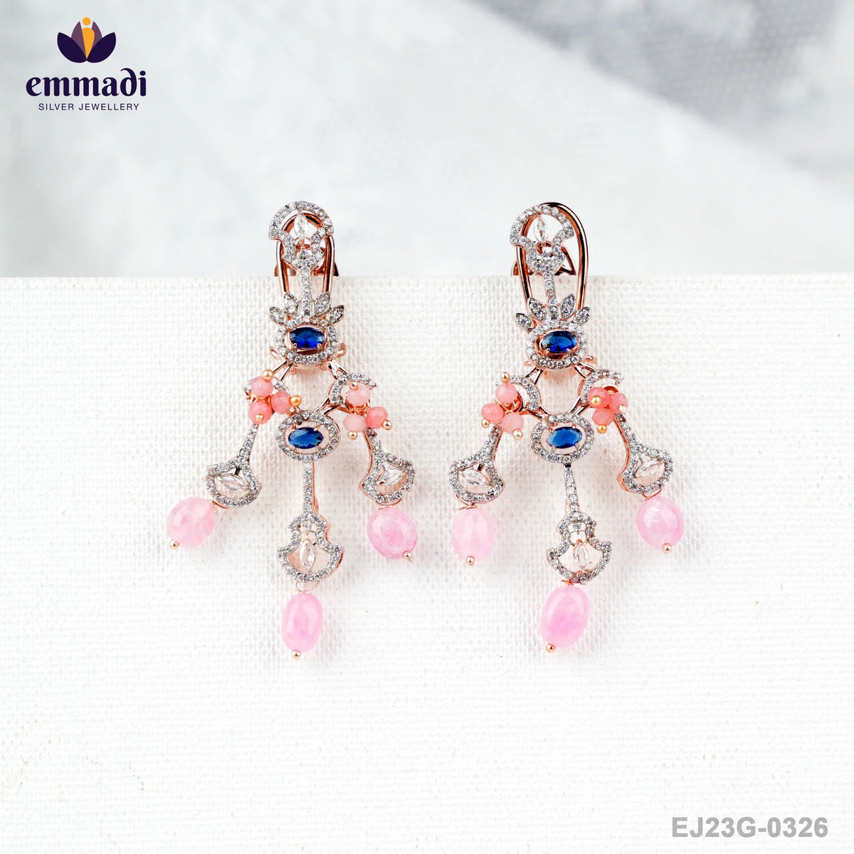 The Royal Rajput Jewels - Two Colour Stones Blue Hangings