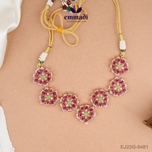 Shakti Jewels: Handcrafted Indian Gemstone Necklace Collection with Pure Gold Plating on 92.5 Silver