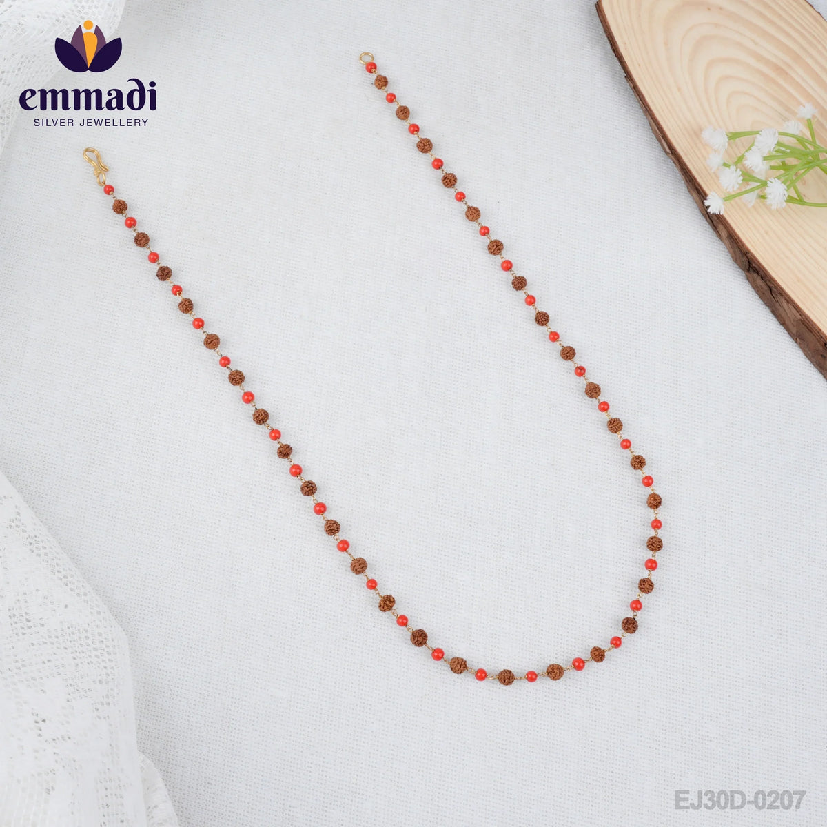 Shanti's Corals Red Chain: Handcrafted Indian Jewellery with Pure Gold Plating and 92.5 Silver