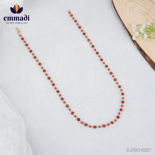 Shanti's Corals Red Chain: Handcrafted Indian Jewellery with Pure Gold Plating and 92.5 Silver