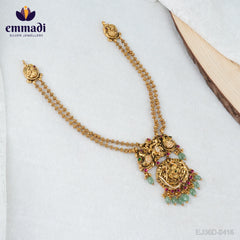 Anagha Sanskrit name: Abhivyakta Handcrafted Long Necklace with Pure Gold Plating 92.5 silver by Emmadi Jewellers