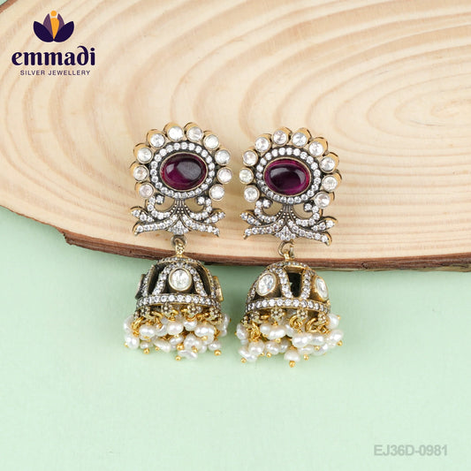 Arthika BUTTALU VICTORIAN RED - Handcrafted Pure Gold Plating Silver Jewelry