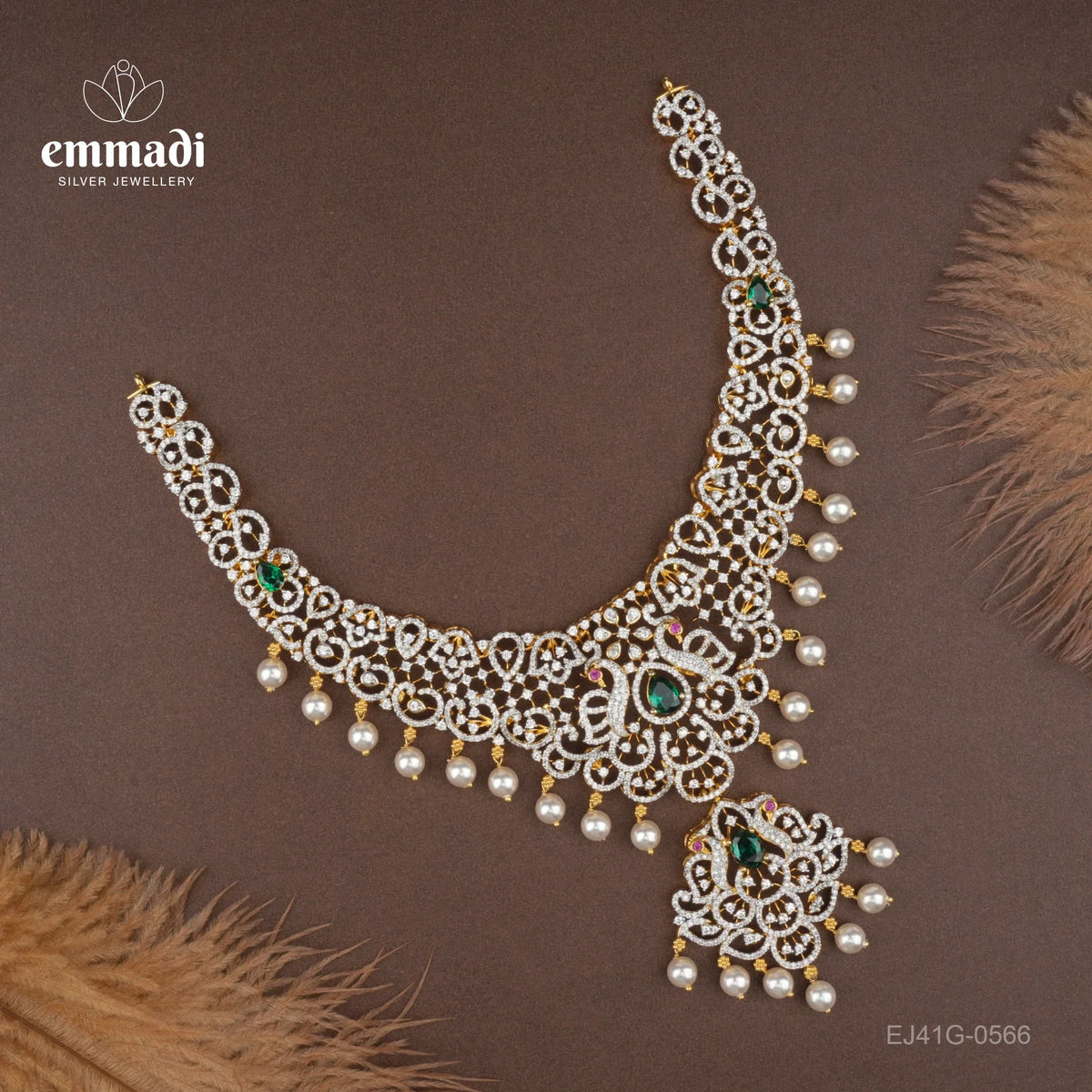 Sompriti Premium Cz Green Necklace