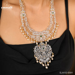 Ananya's Premium CZ Multi Long Necklace: Handcrafted with Pure Gold Plating on Pure 92.5 Silver