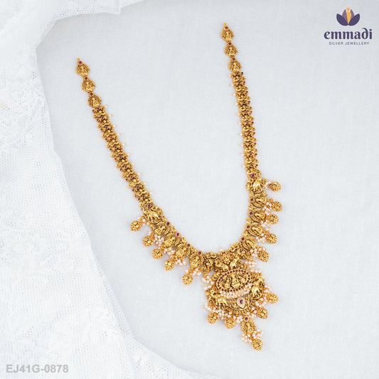 Kamala's Exquisite Pink Nakshi Long Necklace