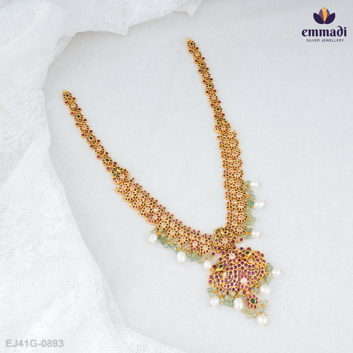 Svana Enchanting Long Necklace Nakshi Pink