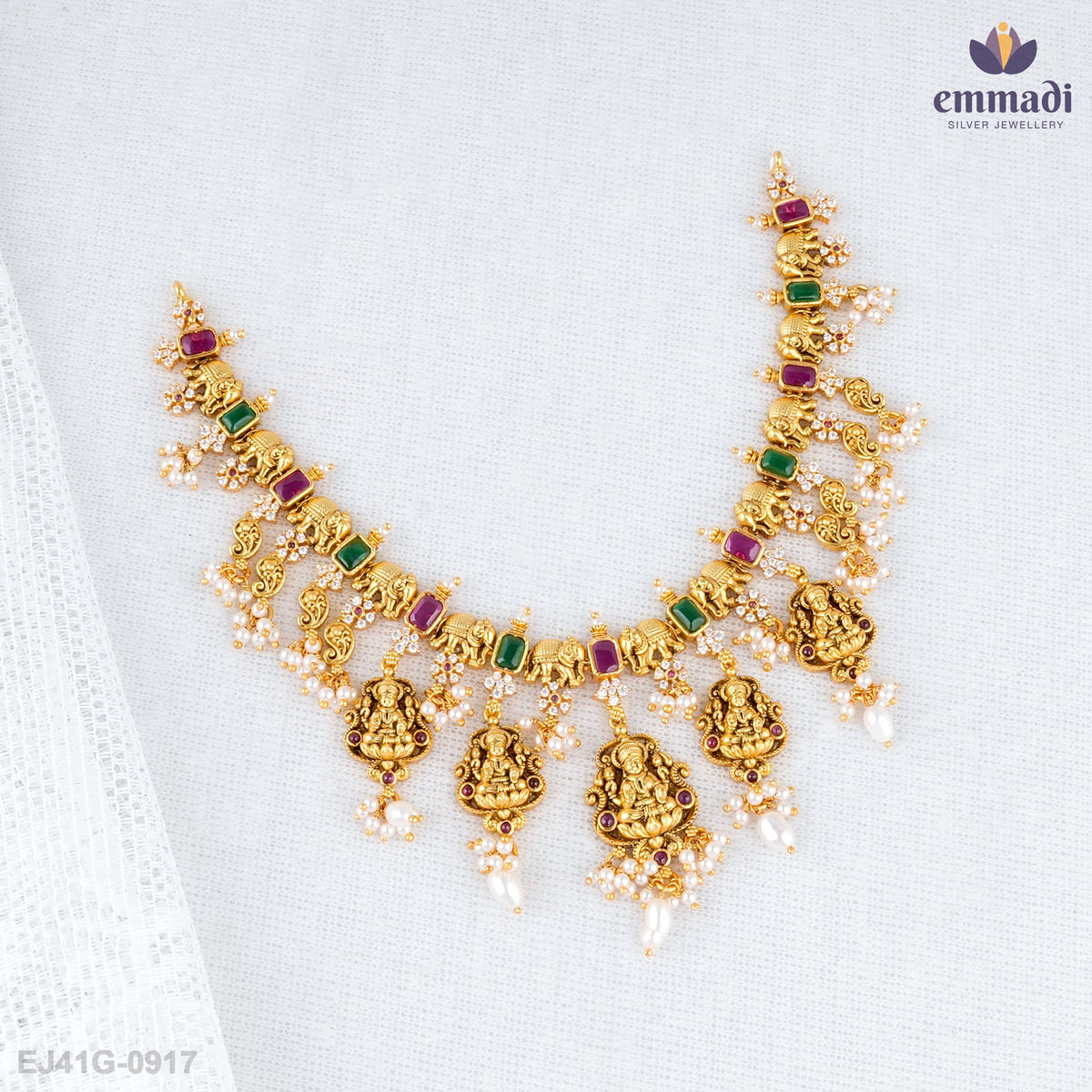 Janhavi's Exquisite Multi-Colored Nakshi Necklace