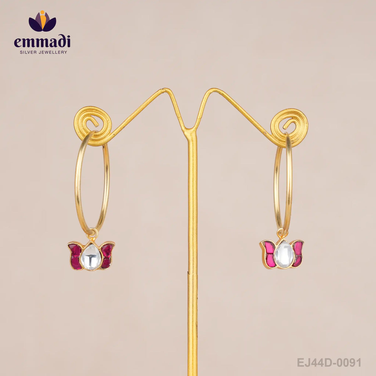 Mrigakshi Kundan Pink Hangings