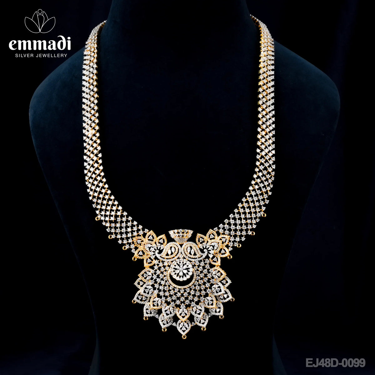 Ananya's Premium CZ Multi Long Necklace: Handcrafted with Pure Gold Plating on Pure 92.5 Silver