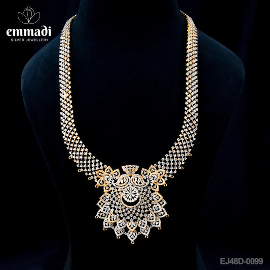 Ananya's Premium CZ Multi Long Necklace: Handcrafted with Pure Gold Plating on Pure 92.5 Silver