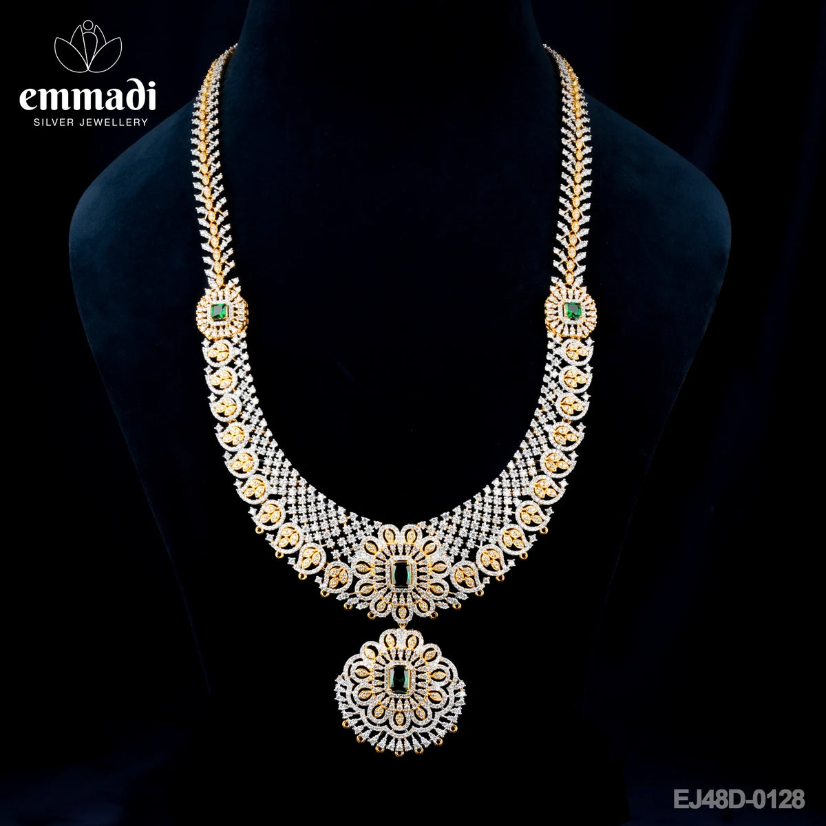 Ananya's Premium CZ Multi Long Necklace: Handcrafted with Pure Gold Plating on Pure 92.5 Silver