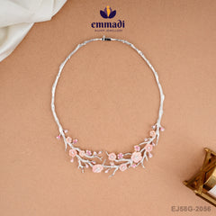 Shreya's Viona Pink Necklace: Handcrafted with Pure Gold Plating