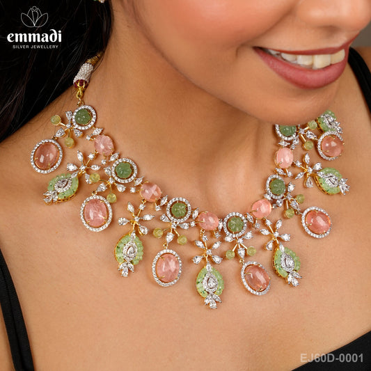 Shakti Jewels: Handcrafted Indian Gemstone Necklace Collection with Pure Gold Plating on 92.5 Silver