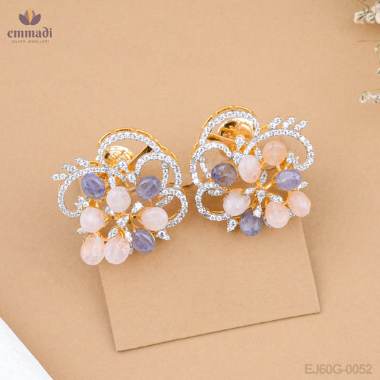 Mila's Exquisite Multi-Colored Gemstone Studs