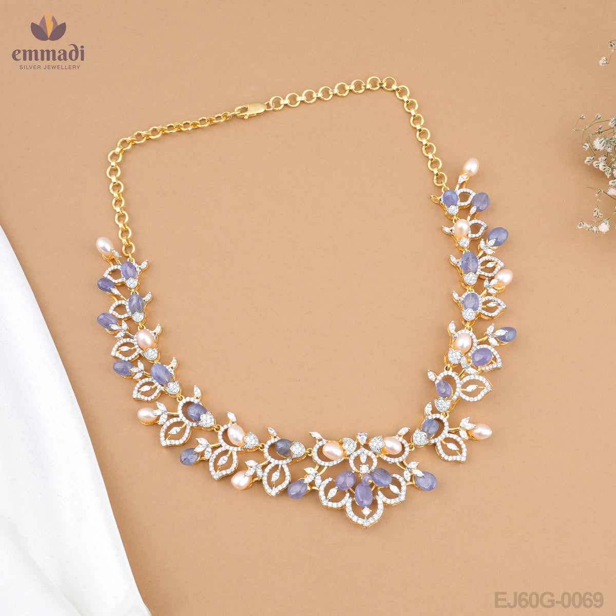 ### Website Title: Riya's Exquisite Multi-Color Gemstone Necklace