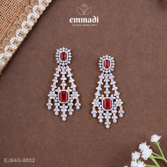 Mantravali Premium Cz Red Hangings