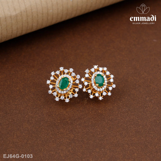 Tanmayasri Premium Cz Green Studs