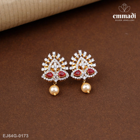 Chandramani Premium Cz Red Studs