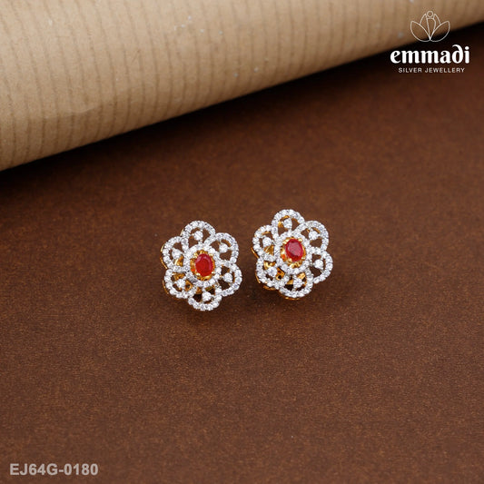 Charmabanti Premium Cz Red Studs