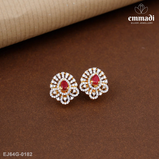 Chitrarathi Premium Cz Red Studs