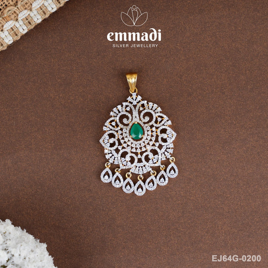 Jayalakshmi Premium Cz Green Pendant