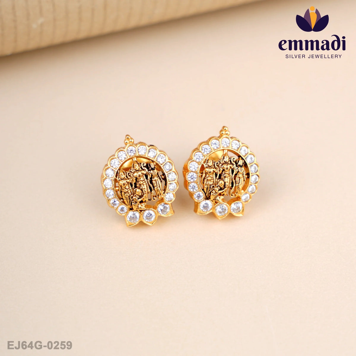 Kanyakumari Nakshi White Studs