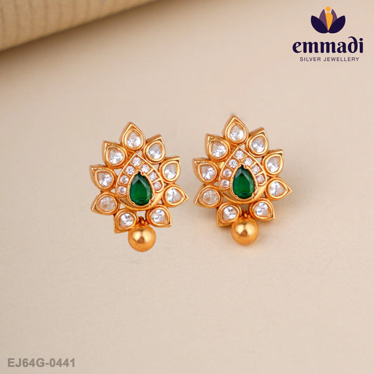 Madhurahuti Stone Green Studs