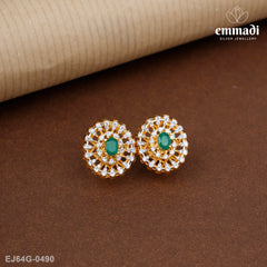 Tarkeshwari Premium Cz Green Studs