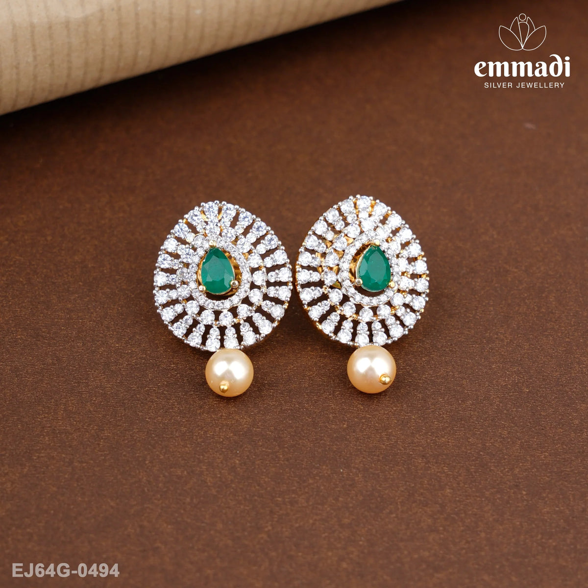 Chandrajyoti Premium Cz Green Studs