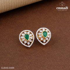 Dnyaneshwari Premium Cz Green Studs