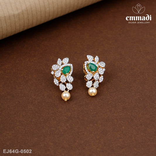 Hansanandini Premium Cz Green Studs