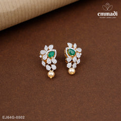 Hansanandini Premium Cz Green Studs