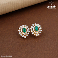 Jaya Lakshmi Premium Cz Green Studs