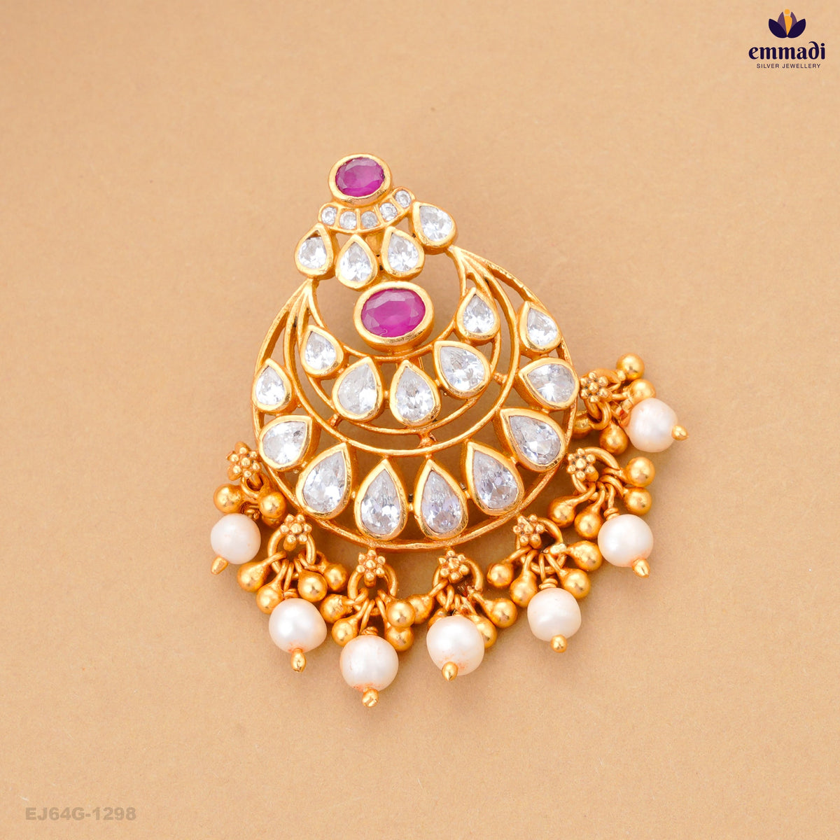 ANUSREAH Elegant Pink Stone Pendant