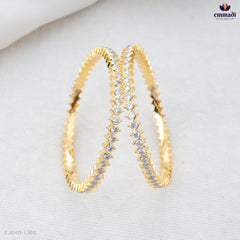 ANWESHA Exquisite White Stone Bangles Collection