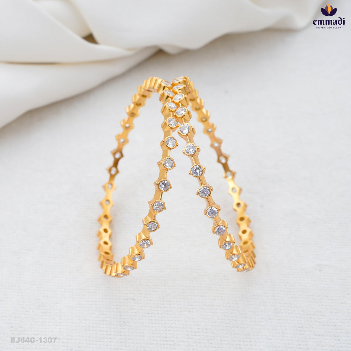 ANYLA Elegant White Stone Bangles