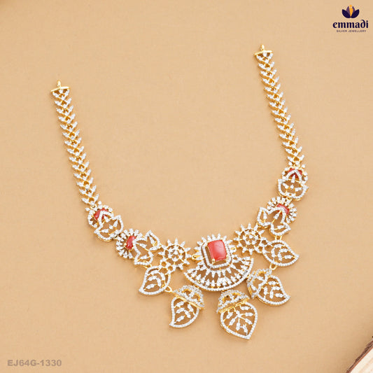 ARRYANA Elegant Orange CZ Necklace