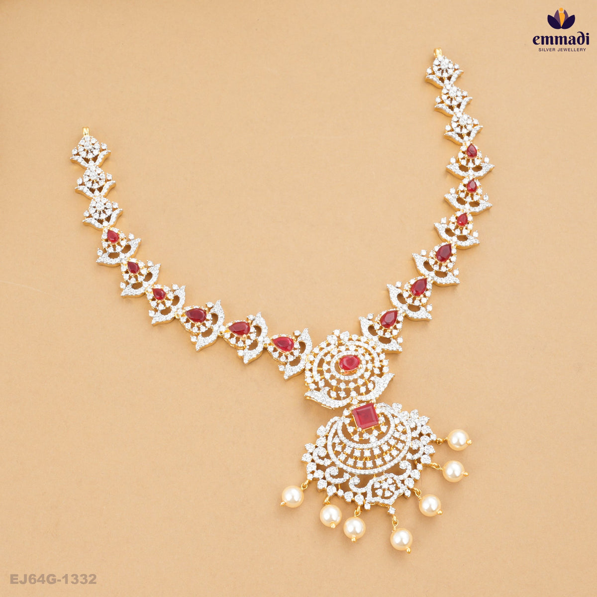 ARSHA Exquisite Red Premium CZ Necklace
