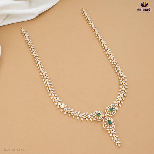 ASHWIKA Elegance: Long Necklace with Premium CZ