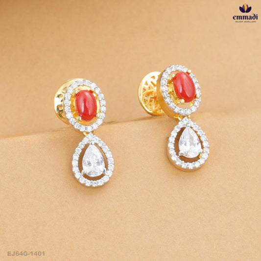 AYUSHMATEY Premium CZ Orange Hangings Collection