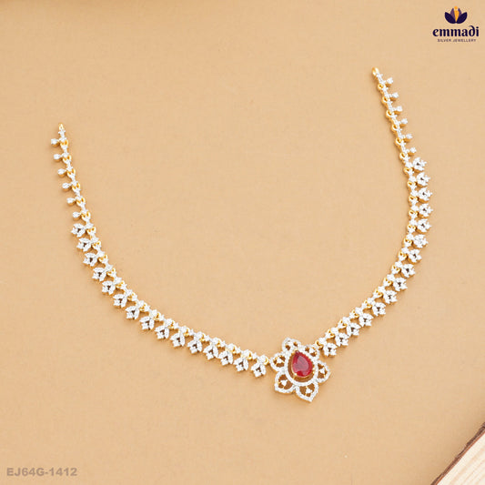 BAGESHRI Exquisite Premium CZ Red Necklace