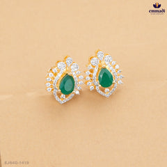 BAHWANI Captivating Green Premium CZ Studs